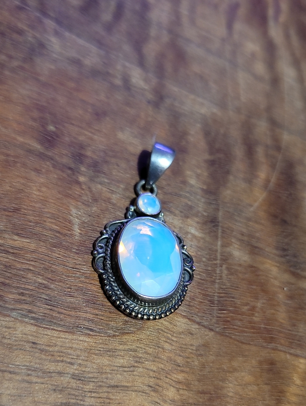 925 Silver. Moonstone Pendant.